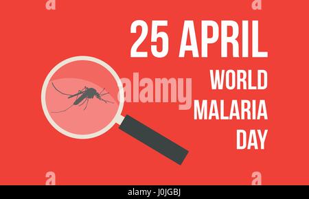 La Journée mondiale de lutte contre le paludisme sur fond rouge Illustration de Vecteur