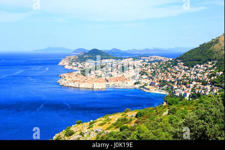 La vieille ville de Dubrovnik, belle vue panoramique Banque D'Images
