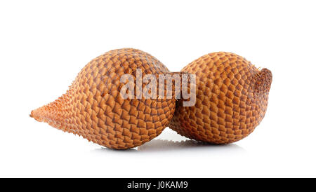 Salak Salacca zalacca fruits, isolé sur le fond blanc. Banque D'Images