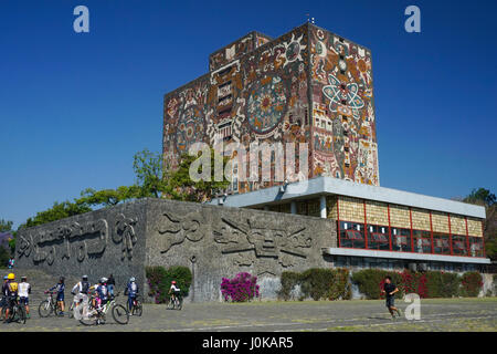 La mosaïque de la bibliothèque centrale de l'artiste Juan O'Gorman Université de l'UNAM, Mexico, Mexique Banque D'Images