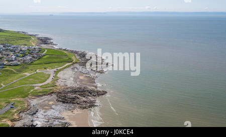 Vues aériennes sur Ogromore by Sea et Oxwich Banque D'Images