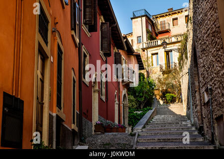 Escalier à Vérone la vue panoramique de Castel San Pietro, Italie Banque D'Images