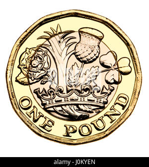 British pound Coins - douze faces 2017 bimétallique de presse (en date du) 2016 Banque D'Images