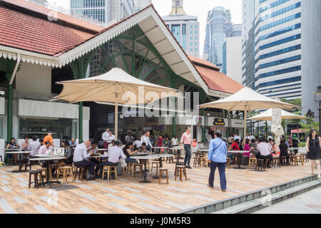 Lau Pa Sat Hawker Food Centre, Singapour Banque D'Images