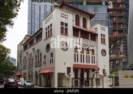Église méthodiste chinois sur Telok Ayer street à Singapour Banque D'Images