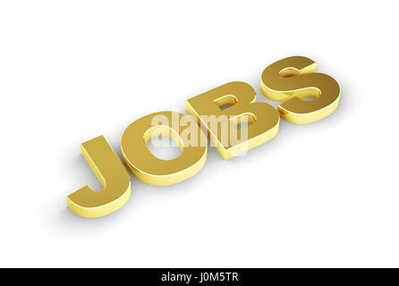 Emplois texte d'or with clipping path Banque D'Images