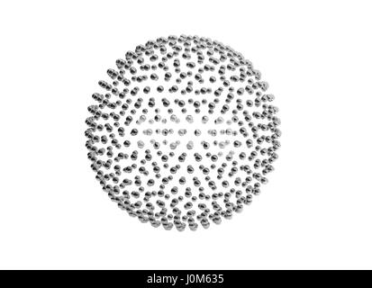 Sphère de rendu 3D abstract isolé sur fond blanc, illustration Banque D'Images