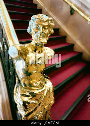 Escalier dans le Lyceum Theatre, Times Square, New York, USA Banque D'Images