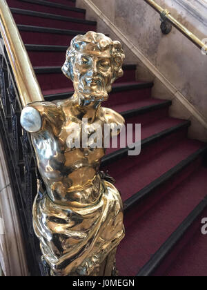Escalier dans le Lyceum Theatre, Times Square, New York, USA Banque D'Images