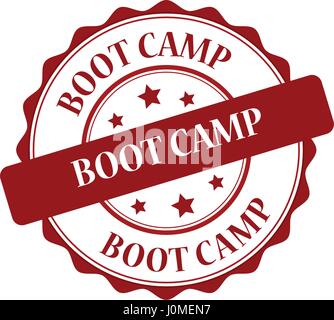 Boot camp illustration timbre rouge Illustration de Vecteur