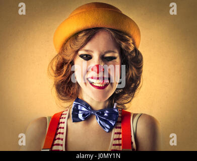 Portrait de femme Clown Banque D'Images