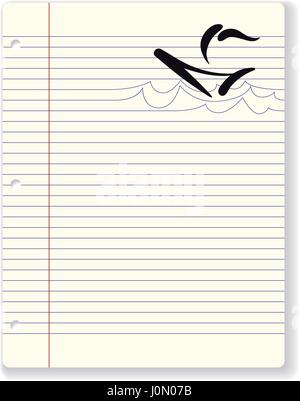 Lettre à expédier sur les vagues Illustration de Vecteur