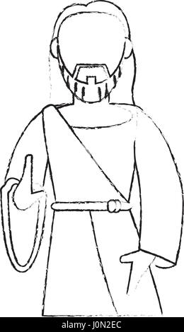 Jésus christ dévotion sacrifice sketch Illustration de Vecteur