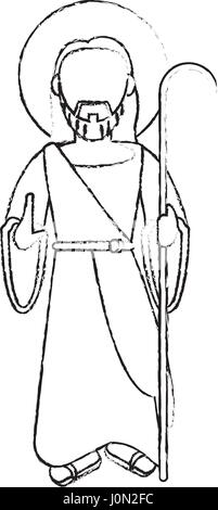 Jésus christ dévotion sacrifice sketch Illustration de Vecteur