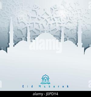 Ornement géométrique motif rond arabe pour l'Aïd Mubarak greeting background Illustration de Vecteur