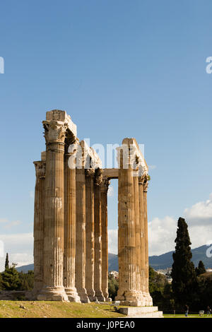 Colonnes corinthiennes du temple de Zeus à Athènes, Grèce (tourné avec Canon 1D X) Banque D'Images