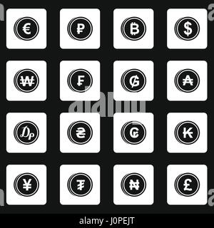 Bureau de pays différents icons set Illustration de Vecteur