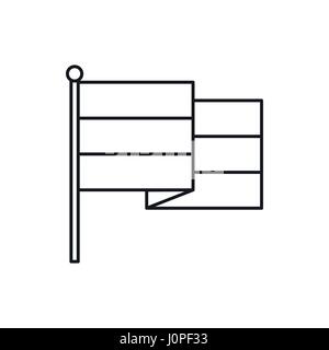 L'icône du drapeau Rasta style du contour, Illustration de Vecteur