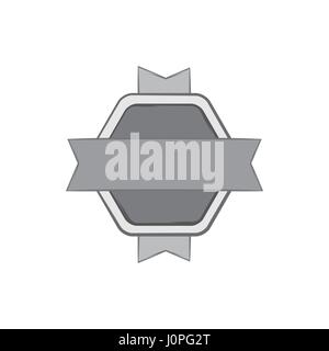 Étiquette commerciale, l'icône de style monochrome noir Illustration de Vecteur