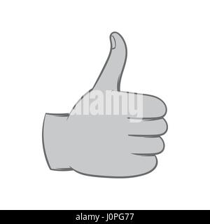 L'approbation des gestes, l'icône de style monochrome noir Illustration de Vecteur