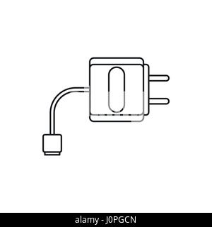 E-cigarette câble USB, l'icône de charge de style contour Illustration de Vecteur