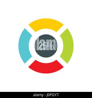 L'icône de charge 25 Signe, style plat Illustration de Vecteur