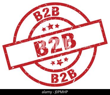 B2b rouge ronde grunge stamp Illustration de Vecteur
