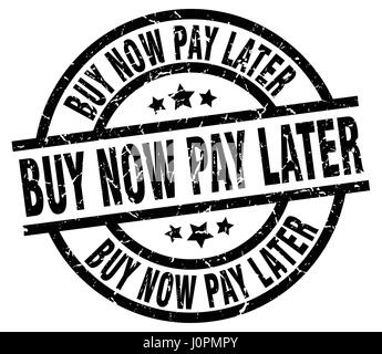 Achetez maintenant, payez plus tard tour noir grunge stamp Illustration de Vecteur