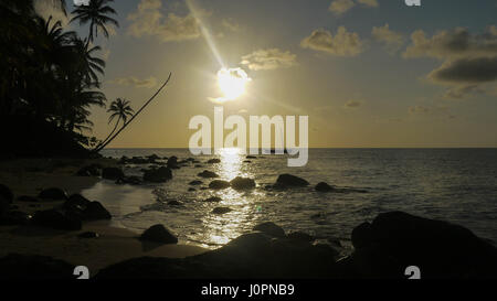 Coucher du soleil sur la plage de corn island Banque D'Images