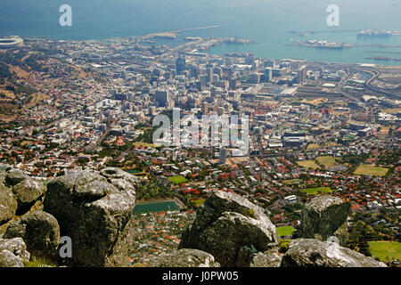 Vue sur Ville de Cape Town Afrique du Sud de la Montagne de la table Banque D'Images