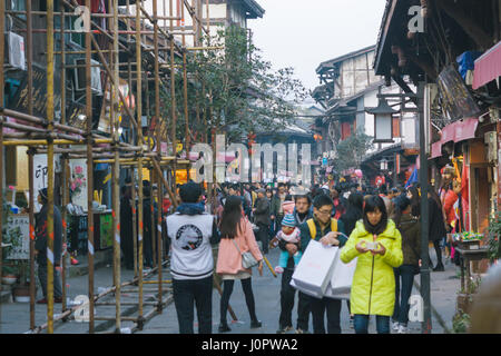 25, 2015,Dec,Chine,Chongqing : la fameuse ville de Ciqikou voyage attractions touristiques et historiques anciennes boutiques Banque D'Images