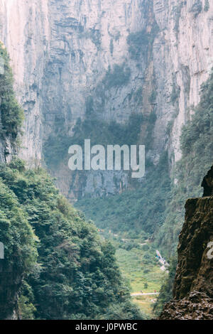 Chongqing, Chine, trois ponts naturels Wulong,pont naturel antique Scenic Area,Parc National de Wulong, célèbre vallée en Chine Banque D'Images