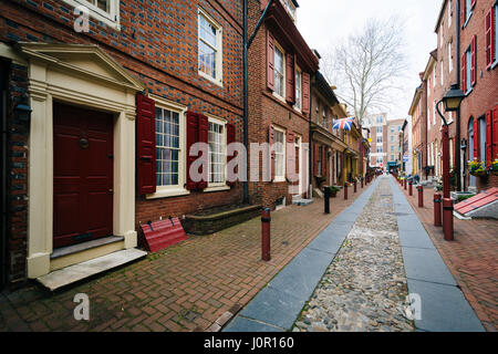 Elfreth's Alley, dans la vieille ville, Philadelphie, Pennsylvanie. Banque D'Images