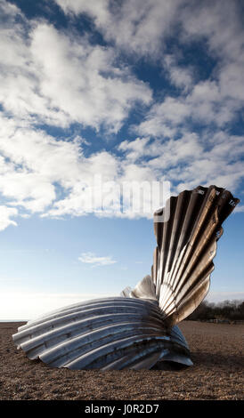 Coquille Saint-Jacques la sculpture. Aldeborough, Suffolk, UK Banque D'Images