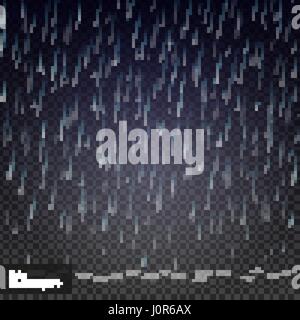 Gouttes de pluie sur l'arrière-plan transparent. Temps de pluie. Transparent vraiment effet. Vector illustration Illustration de Vecteur