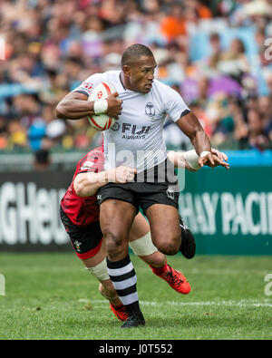 Hong Kong, Chine. 07Th avr, 2017. Isake Katonibau (Fidji, 1) en action pendant la match de tournoi de rugby à 7 entre le Pays de Galle et les Fidji à Hong Kong, Chine, du 09 jusqu'au 09 avril 2017. - Pas de service de fil- Photo : Jürgen Keßler/dpa/Alamy Live News Banque D'Images