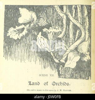 Cette pantomime pour enfants, « les bébés dans le bois », raconte l'histoire classique de deux enfants abandonnés dans les bois et de leur sauvetage ultérieur. Il présente des illustrations colorées et fait partie de la tradition des pantomimes britanniques qui donnent vie aux contes de fées sur scène. Banque D'Images