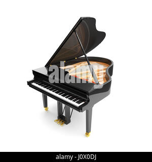 Grand piano isolé sur le fond blanc. Banque D'Images