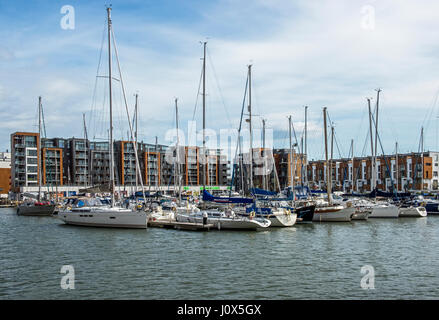 La marina de Portishead, dans le Somerset, à l'ouest de l'Angleterre Banque D'Images