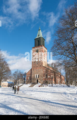 Cathédrale de Turku en hiver à Turku, Finlande Banque D'Images