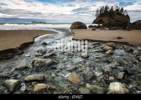 Plage de rochers Paysage, image en couleur, le nord de la Californie Banque D'Images