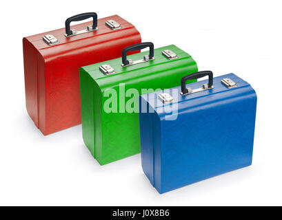 Ensemble de valises, isolé sur fond blanc Banque D'Images