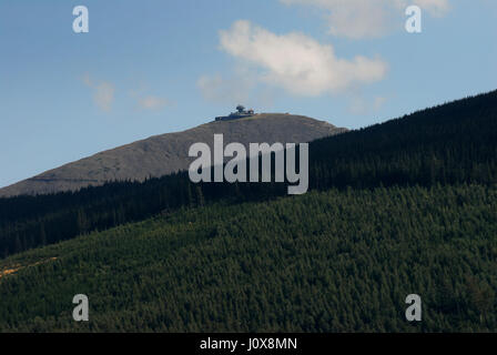 Sniezka, montagne, dolnoslaskie, paysage, pourrait, fond, beau, beauté, bleu, climat, nuage, froid, Banque D'Images