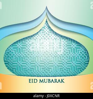 Eid Mubarak Dome mosquée colorful Illustration de Vecteur