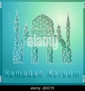 Ramadan Kareem Mosquée Triangle Ligne Illustration de Vecteur