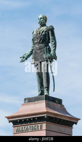 Monument à Alexandre II en Helsiki. La Finlande Banque D'Images