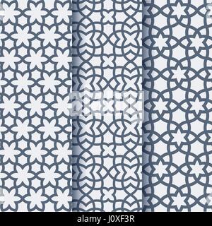Ensemble de trois motif géométrique arabe Illustration de Vecteur