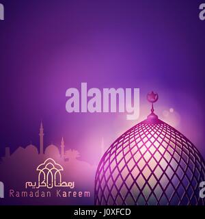 Ramadan Kareem mosquée islamique d'arrière-plan de souhaits dome Illustration de Vecteur