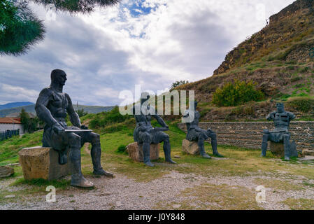 Gori, Géorgie - 28 septembre 2016 : Mémorial des soldats par le guerrier géorgienne Gori Fortress Banque D'Images