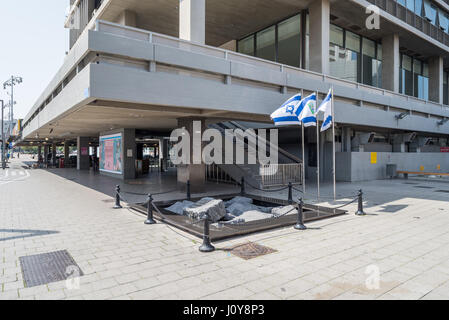 Itzhak Rabin sur la place Kikar Rabin, Tel Aviv, Israël Banque D'Images